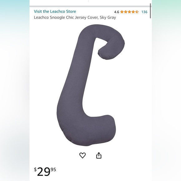 Leachco pregnancy pillow with two covers - Picture 3 of 3